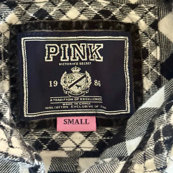 Y2K Victoria’s Secret Pink Buffalo Check Plaid Flannel Shirt XS/S Ruffle Cowgirl - Image 8