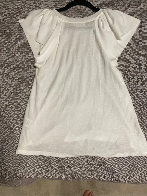 NWOT Nation LTD white ruffle shoulder top - Image 5
