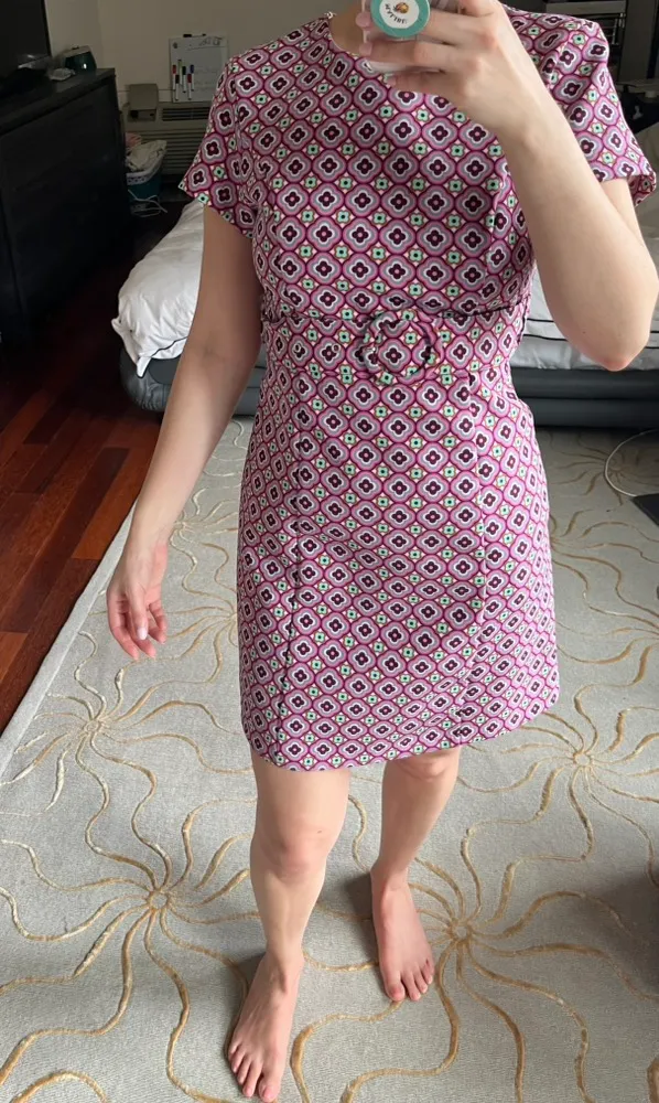 🆕 Zara | Geometric Print Dress XS Pink Open Back - Image 4