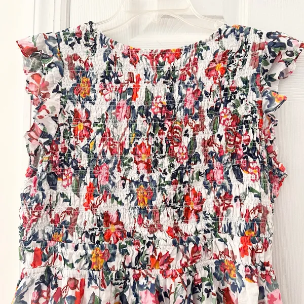 By Anthropologie The Peregrine Mini Dress Multicolor Floral Print Large XL READ - Image 8
