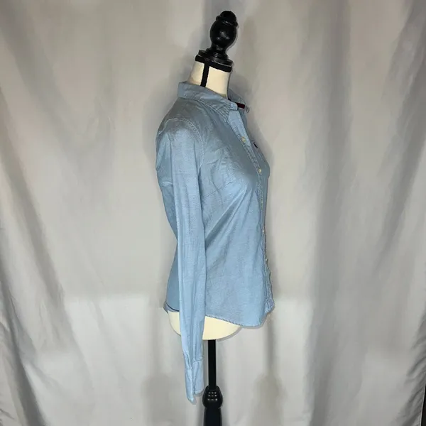 Abercrombie and Fitch - Chambray Button Up Top Women's Size Med Y2K Denim - Image 6