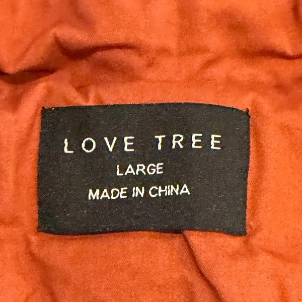 Love Tree Womens Burnt‎ Orange Utility Vest Sherpa Lined Cotton Full Zip Large L - Image 3