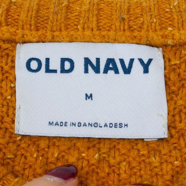 Old Navy Womens Wool Blend Cable Knit Crewneck Pullover Sweater Size M Gold Cozy - Image 5