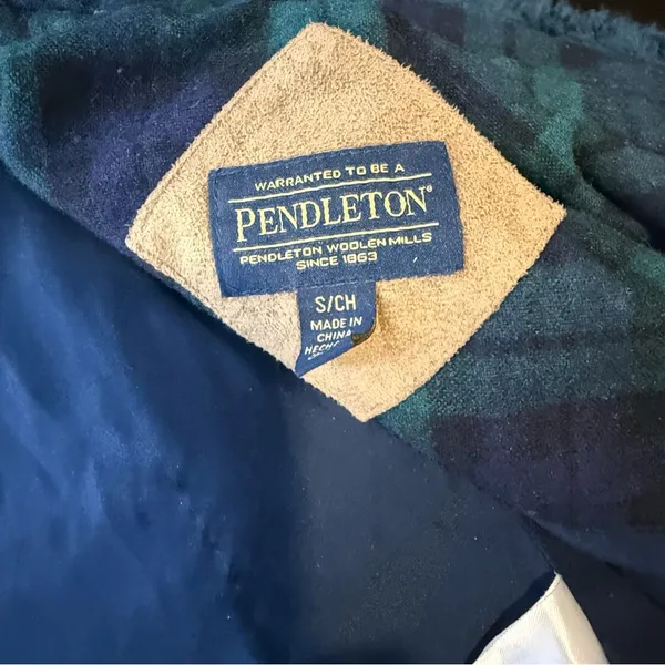 Pendleton sherpa zip up plaid mid weight soft fleece collared sweater jacket - Image 8