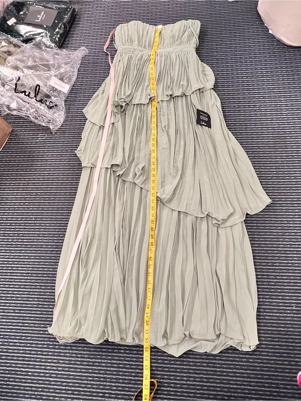 Jehona Sage Brush Pleated Tiered Maxi Dress - Image 9