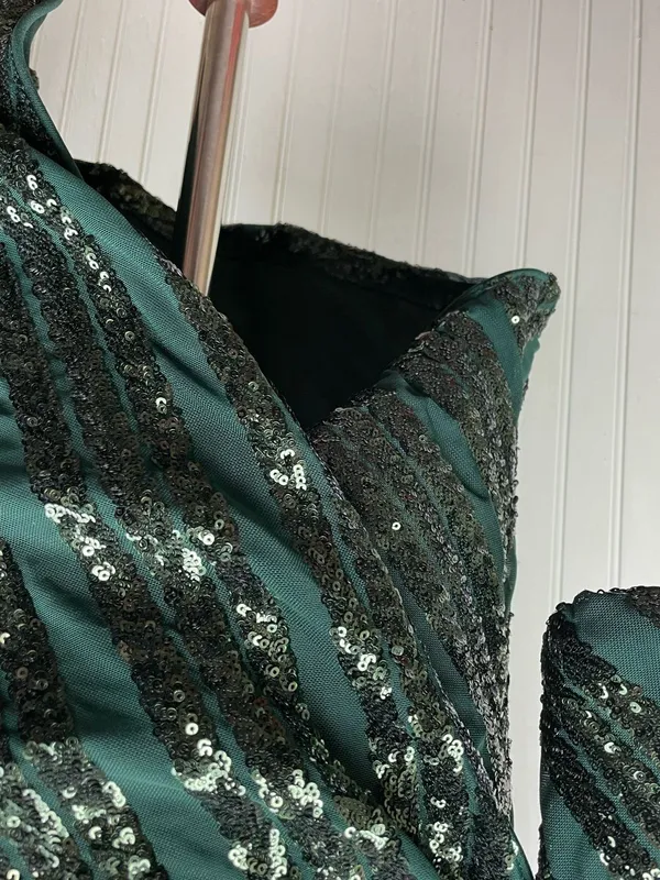 Lulus Rendezvous With You Emerald Green Sequin One-Shoulder Bodycon Dress Large - Image 14