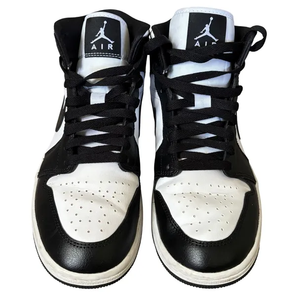Nike Air Jordan 1‎ Mid Shoes Women's Sz 9.5 White Black Panda DV0991-101 - Image 5