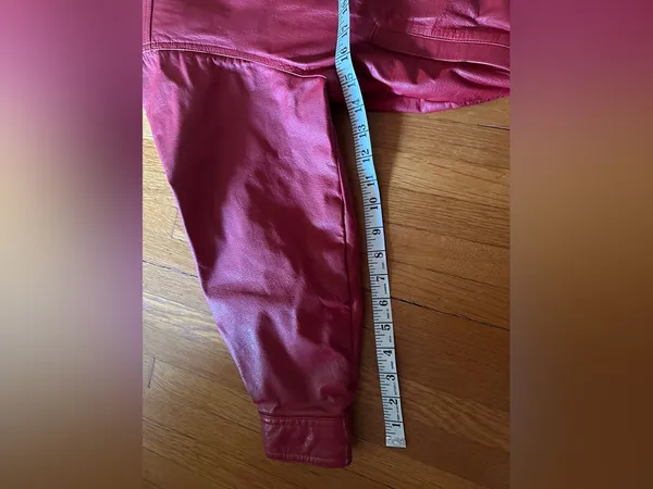 Wilson's Leather True Vintage 1980’s “Cherry Red” Jacket with Square Snaps, Size S - Image 4