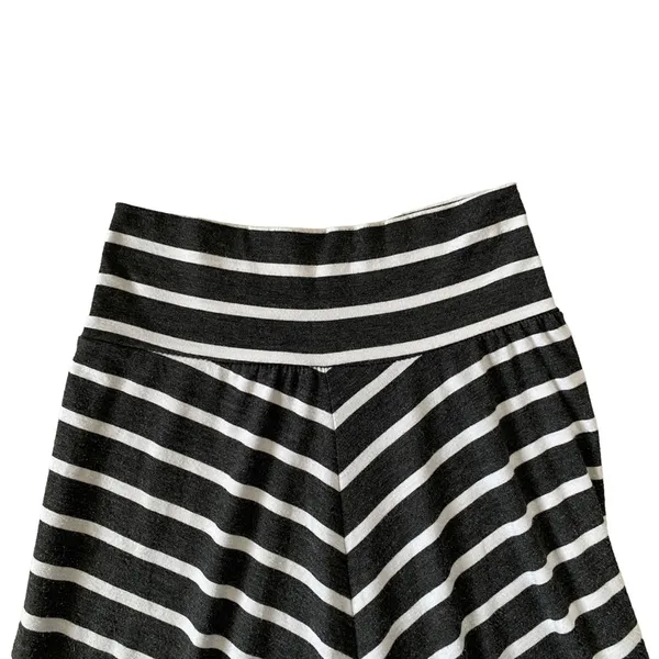 AB Studio gray and white stripe maxi skirt stretchy flowy women’s size small - Image 5
