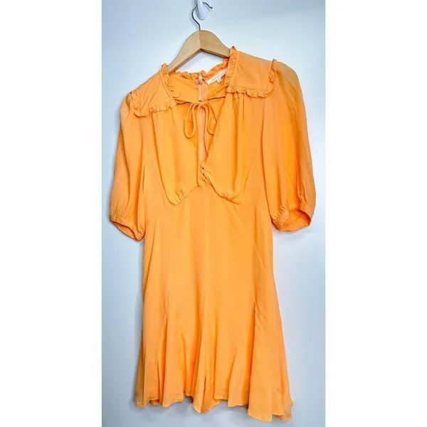 Olivaceous Romper Womens Orange V Neck Tie Front Size Medium - Image 5