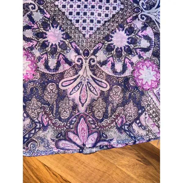Unbranded Paisley Mandala Tank swim cover up Medium Purple Boho Strappy‎ Back - Image 2
