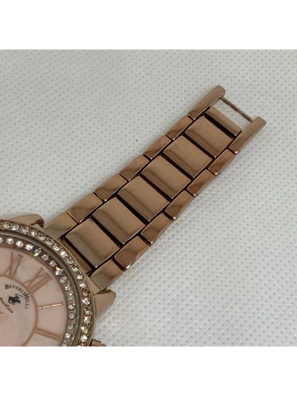 Beverly Hills polo club women’s watch rose gold tone rhinestones 40mm 6” running - Image 4