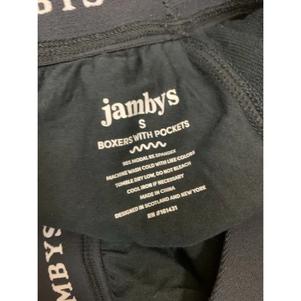 Jambys Black Modal Boxers With Pockets‎ Lounge Sleep Shorts Soft Stretch S - Image 3