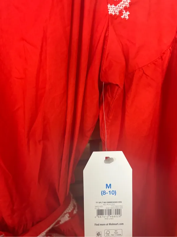 Time and tru red embroidered dress size medium - Image 7