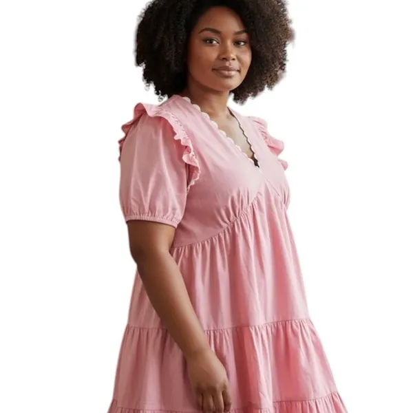 Simply Southern pink ruffle baby doll dress - large - Image 8