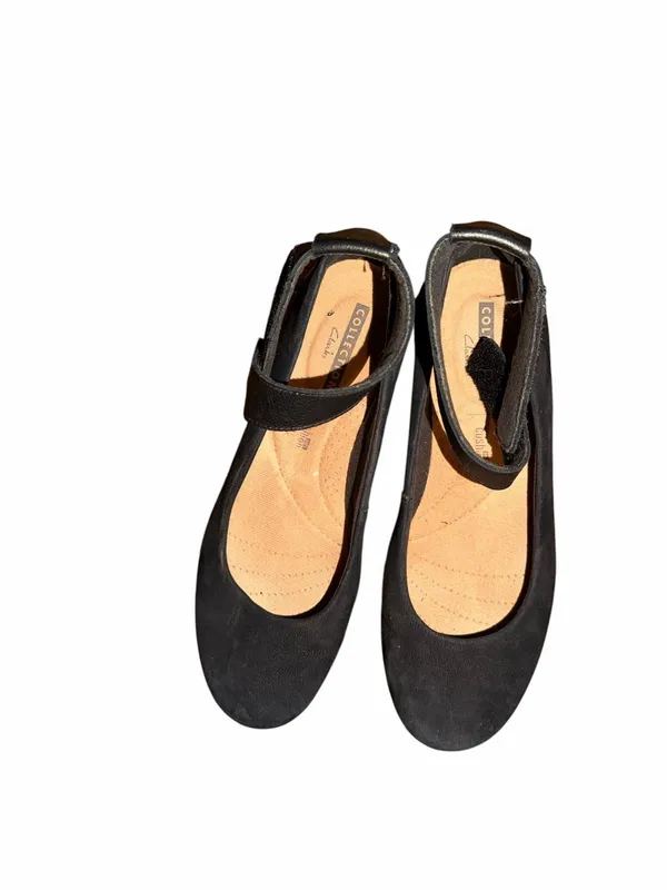 Clay Comfortable Black Mary Jane Flats with Ankle Strap 9 - Image 2
