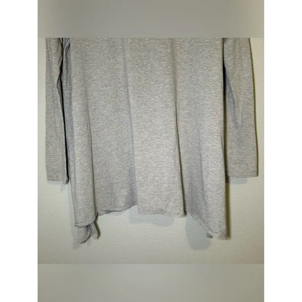 Lafayette 148 Gray Double V Neck Asymmetrical Long Sleeve Tunic Top Size Small - Image 7