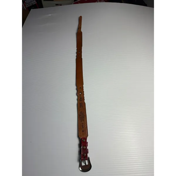 Silver Creek Collection Western Tooled Leather Belt Red Brown‎ Buckle 30 - Image 3