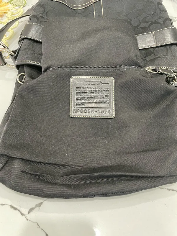 Vintage Coach Soho Signature Canvas Buckle Duffle Bag 3574 Black ORIGIN RECEIPT - Image 8