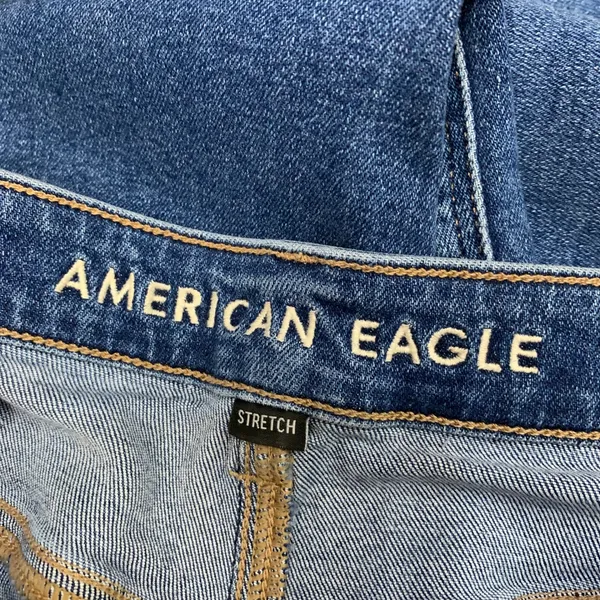 American Eagle Mom Jeans‎ Womens 10 Long Medium Wash High Waisted Stretch Denim - Image 6