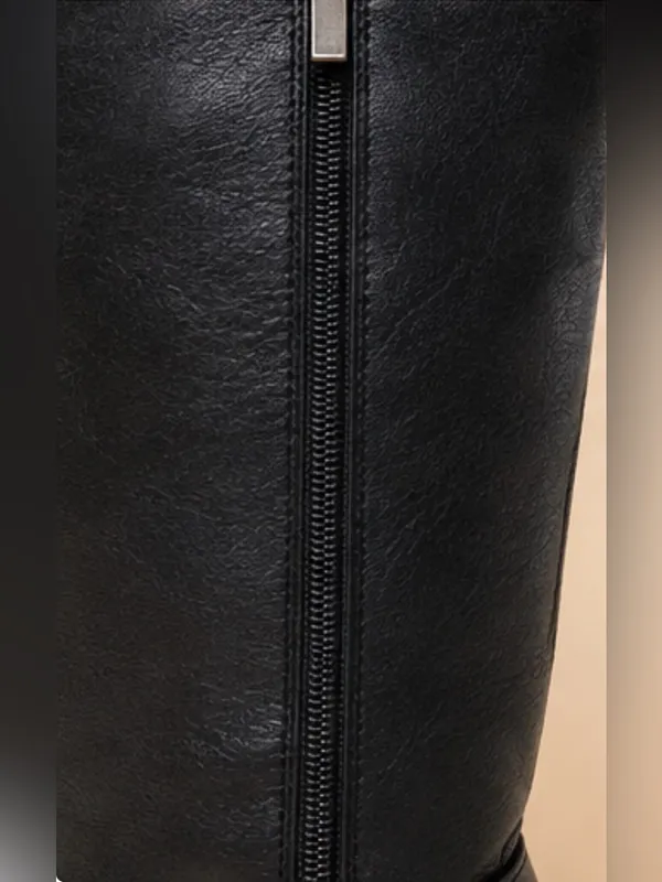 Billini Kaylen Riding Boots in Black, an edgy, knee-high moto/biker boot size 9 - Image 9
