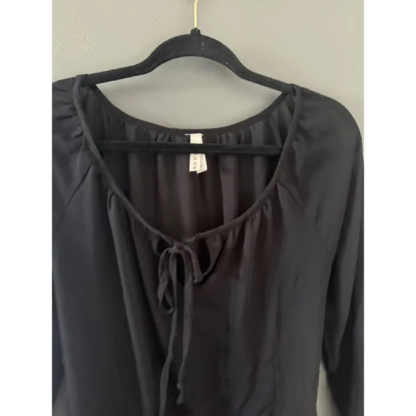 Roper Black Embroidered Peasant Blouse Long Sl‎ Boho Top Small Western Peasant - Image 5
