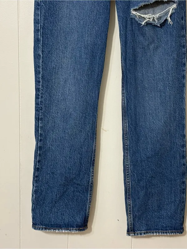 Abercrombie & Fitch The ’90s Straight Ultra High Rise Jeans Size 26 Distressed - Image 3