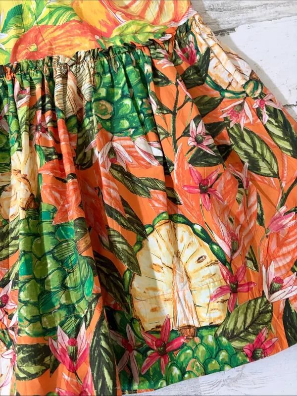 FARM Rio Caipirinha Mini Dress Tropical Fruit Flutter Sleeve Size Large - Image 7