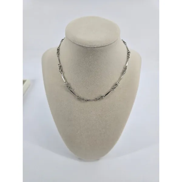 Unbranded Necklace Women 15in Bar Link Chain Silver Tone Minimalist EUC - Image 3