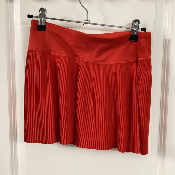 Rust Pleated Mini Skirt - Image 5