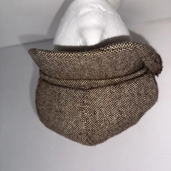 Vtg Y2K Nine West Newsboy‎ Hat Tweed Cap Retro Wool Blend Buckle Detail Preppy - Image 2