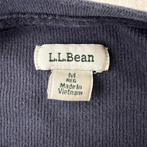 LL Bean Blue Ribbed Long Sleeve Top Size M - Image 6