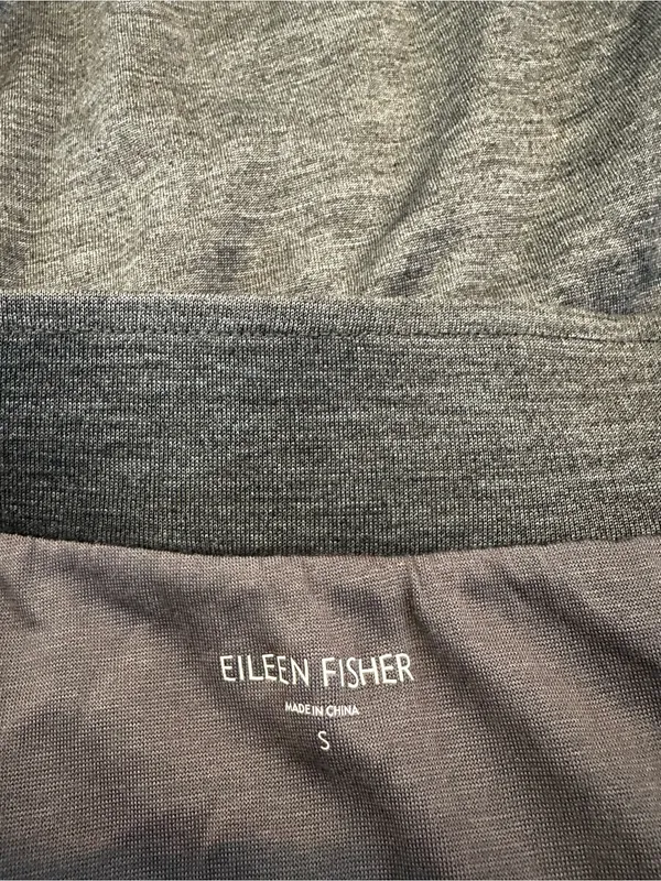 Eileen Fisher Silk Cotton Gray Midi Skirt Minimalist Quiet Luxury Effortless - Image 4