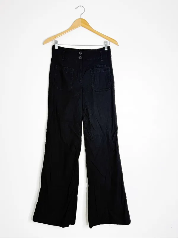 Maeve Junie Jean Black Flare Trousers Size 28 High Rise Anthropologie - Image 2