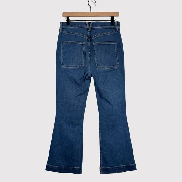 VERONICA BEARD Womens Jeans Blue Denim Carson Ankle Flare High Rise Size 30 - Image 3