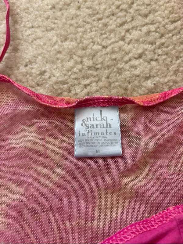 Paisley Lace Mesh Cami Tank Pink Size M - Image 2