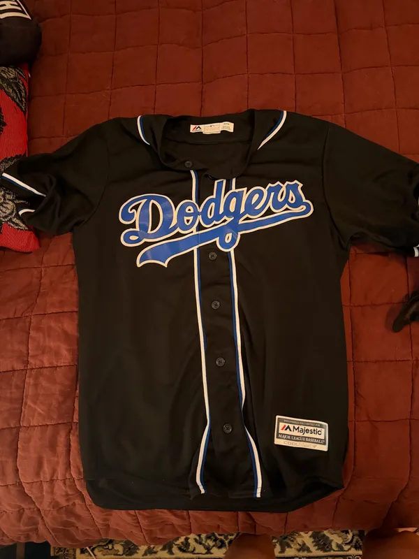 Majestic black dodgers blank jersey - Image 2