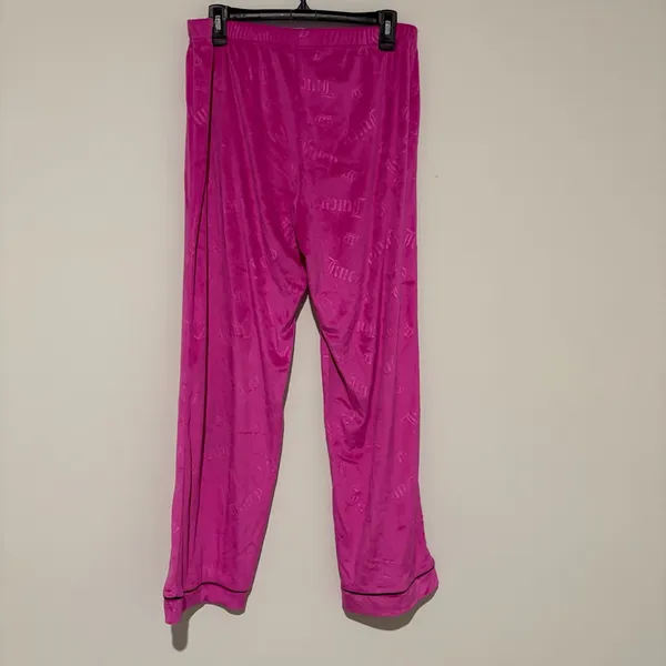 Juicy Couture Sleepwear Loungewear JC Crown Embossed Velour Pajama Pants pink M‎ - Image 2