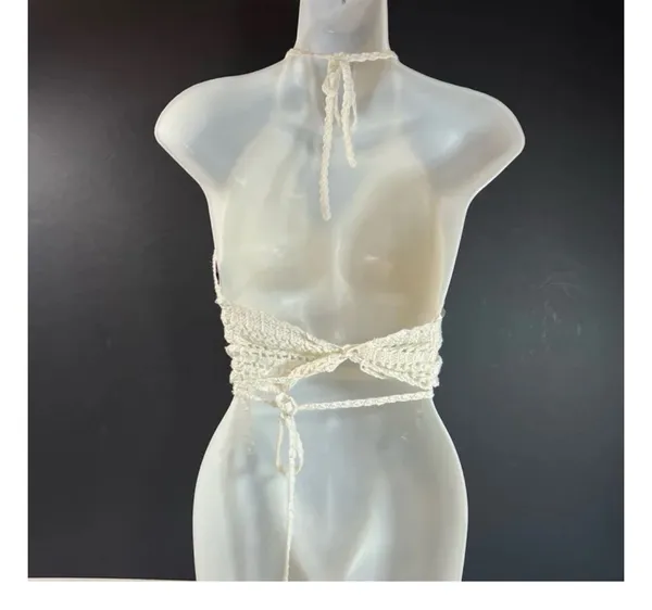 Crochet Top White Size M - Image 2