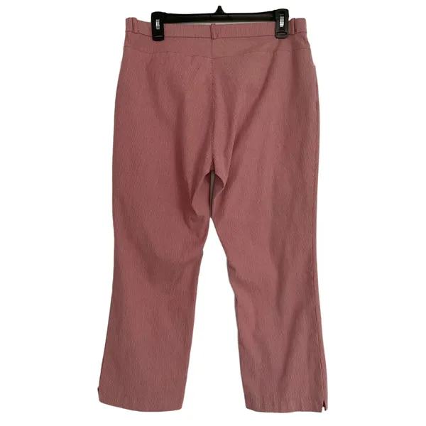 Old Navy Stretch Cropped Red & White Striped High-Waisted Pants Size 12 - Image 2