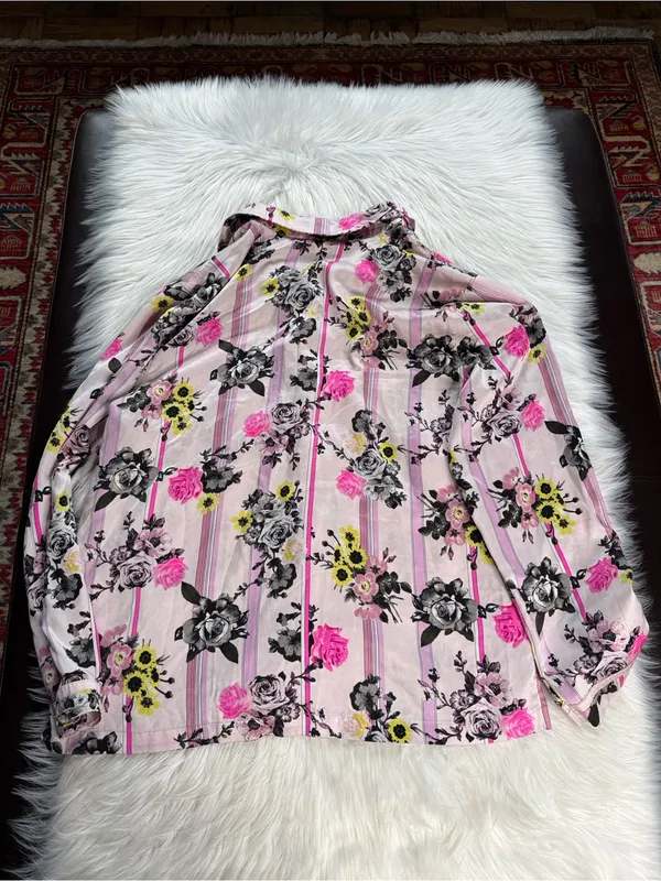 Victoria’s Secret Pink Floral Satin Long Pants PJ Lounge Set - Image 5