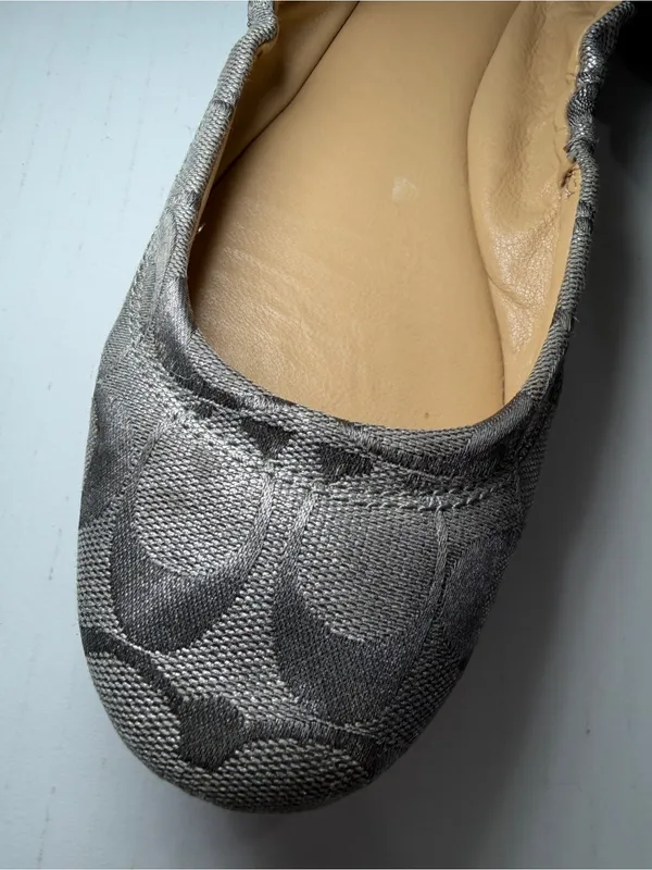 Coach Metallic Silver Signature Ballet Flats - Women's Slip-Ons - Image 3