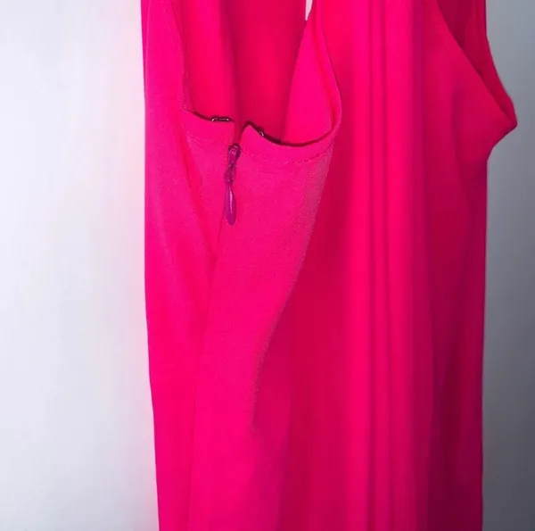 Amanda Uprichard Neon Pink Romper Solid V-neck Spaghetti Strap NWT - Image 4