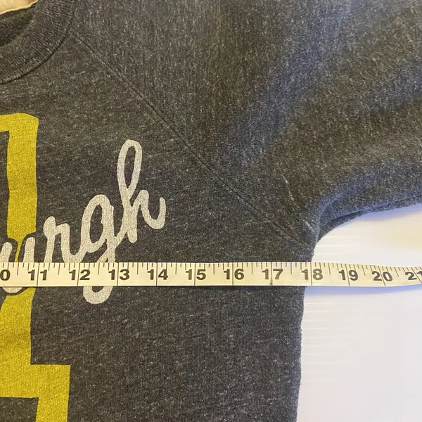 Homage Pittsburg #1 Super Soft Gray Gold Crewneck‎ Sweatshirt Size Small Heather - Image 8