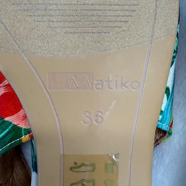 Matiko‎ Hawaiian Print Slingback Flats Pointed Toe Tropical Floral Shoes Size 36 - Image 8