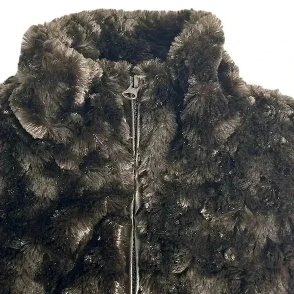 Women's Faux Fur Vest Brown M Soft Texture Full Zip‎ Fall Winter - Image 6
