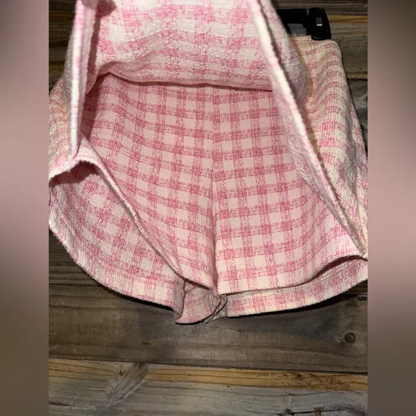 ZARA Pink Plaid Mini Skirt/shorts XS - Image 3