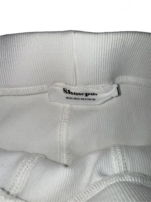 Showpo Sunday Society Club White Ribbed Lounge Set - Image 4