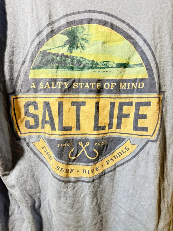 Salt Life Men’s Light Blue T Shirt Size Medium, Short Sleeve Shirt - Image 4