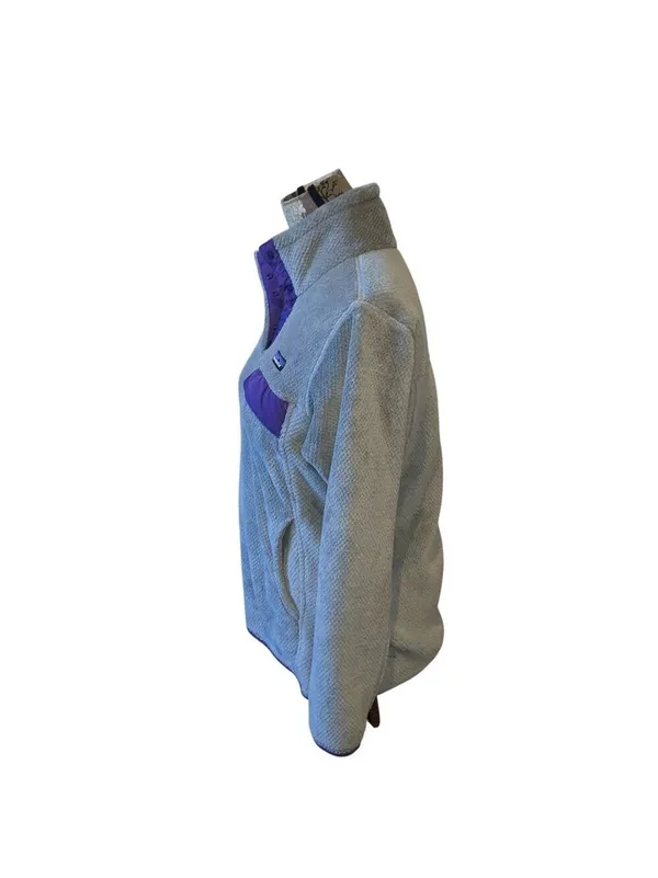 PATAGONIA Re/Tool Snap-t Gray Fleece Pulliver with Purple Accents medium - Image 2